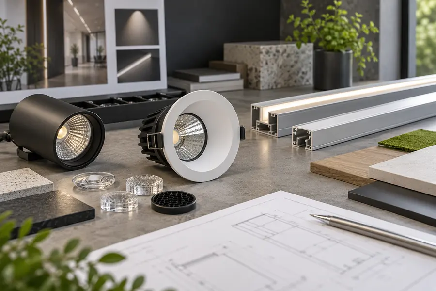 Sélection de luminaires, optiques et profilés LED professionnels